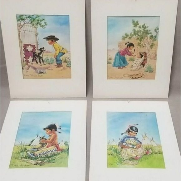1966 Vera Louise Drysdale Native American Matted Prints - Picture 1 of 7